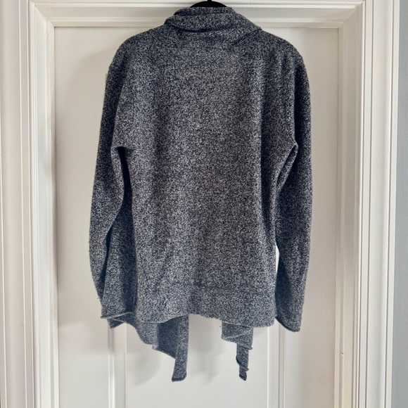 Dark Grey Open Cardigan Wrap Sweater – No Size Tags, Fits Like Women’s Medium - Picture 4 of 10